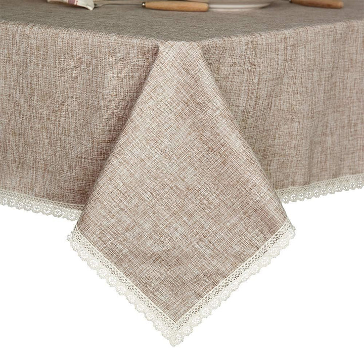 GLORY SEASON Leinen Rustikale Sackleinen Waschbare Tischdecke, Solide Schweres Gewicht 150 x 260 cm