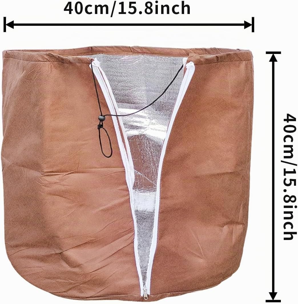 Tesmotor Thermo Topfschutz, Topfpflanzen Schutzbeutel für Pflanzen, Winter Topfschutz mit Zugband -