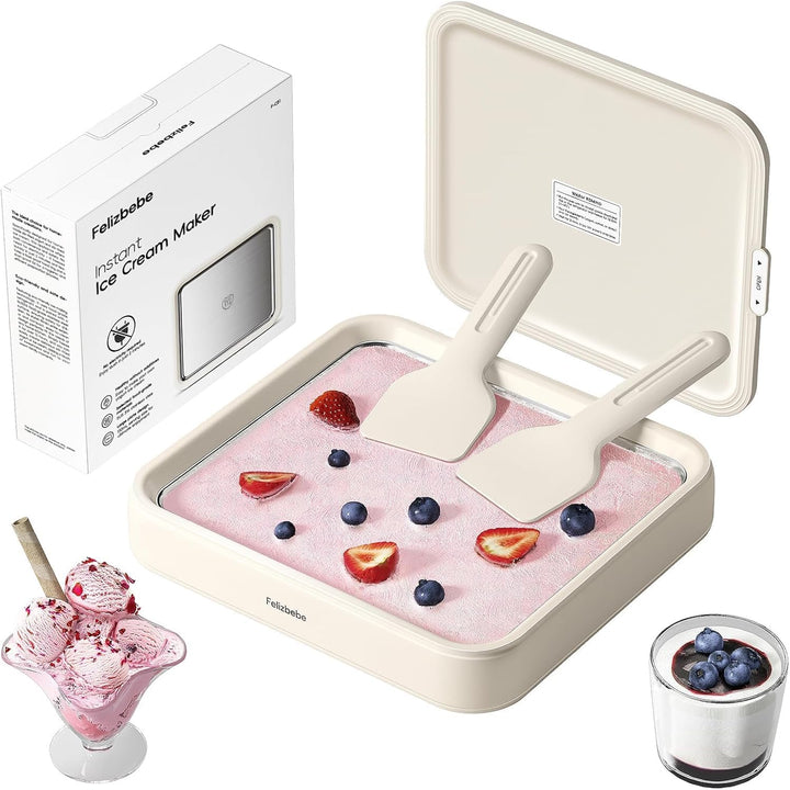 Eisplatte Eis Rolls, SUS316 Lebensmittelqualität, Ice Rolls Maschine Inklusive Deckel & 2 Spatel, DI