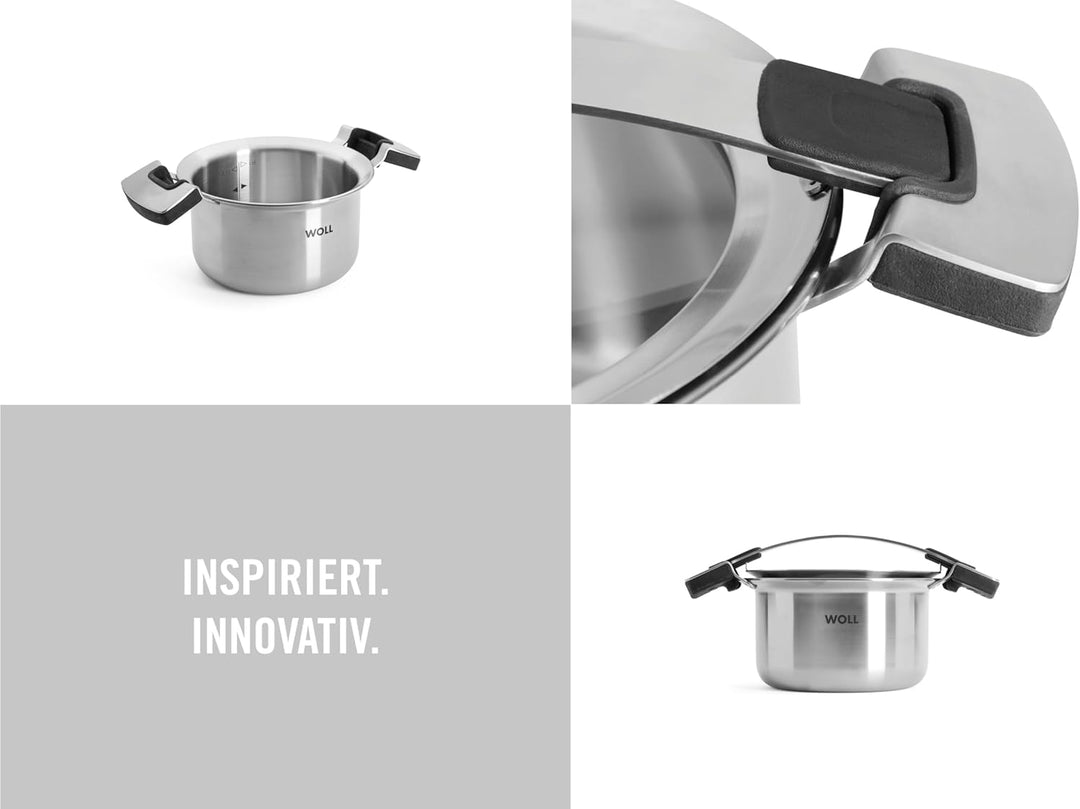 Woll Concept PRO Kochtopf mit Deckel-Induktiv, Ø 16 cm, 10 cm hoch, 2,0l-Geeignet für alle Herdarten