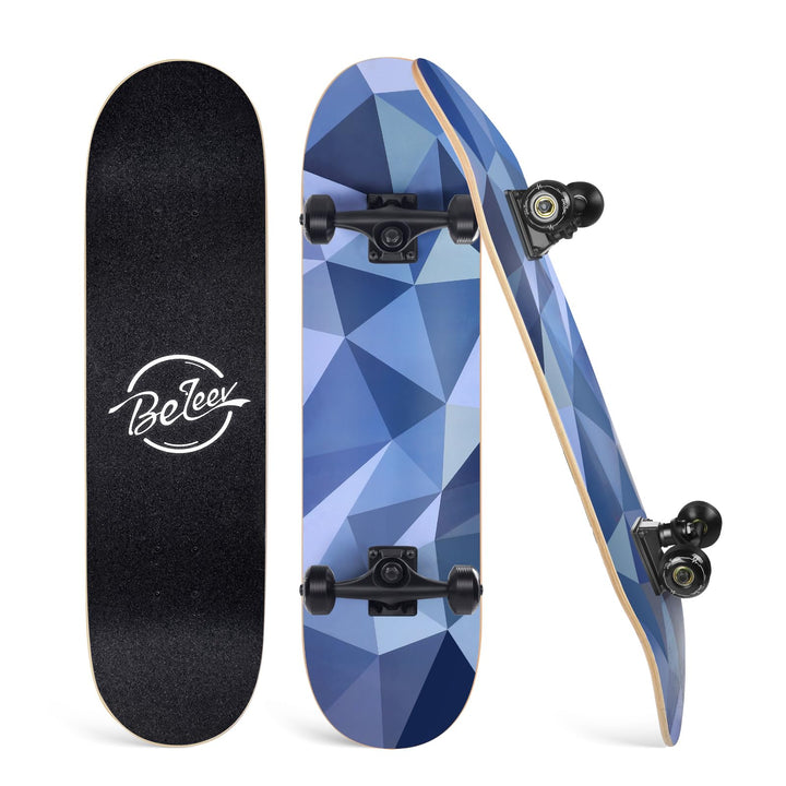 BELEEV Skateboard 31x8 Zoll Komplette Cruiser Skateboard für Kinder Jugendliche Erwachsene, 7-Lagige