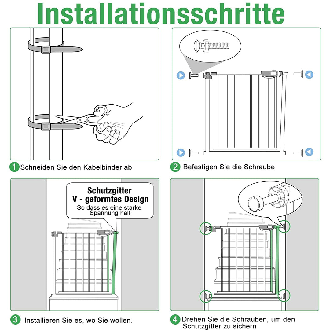Froadp Türschutzgitter Baby Treppengitter Kindergitter ohne Bohren 75-85cm Türgitter Treppen Beidsei