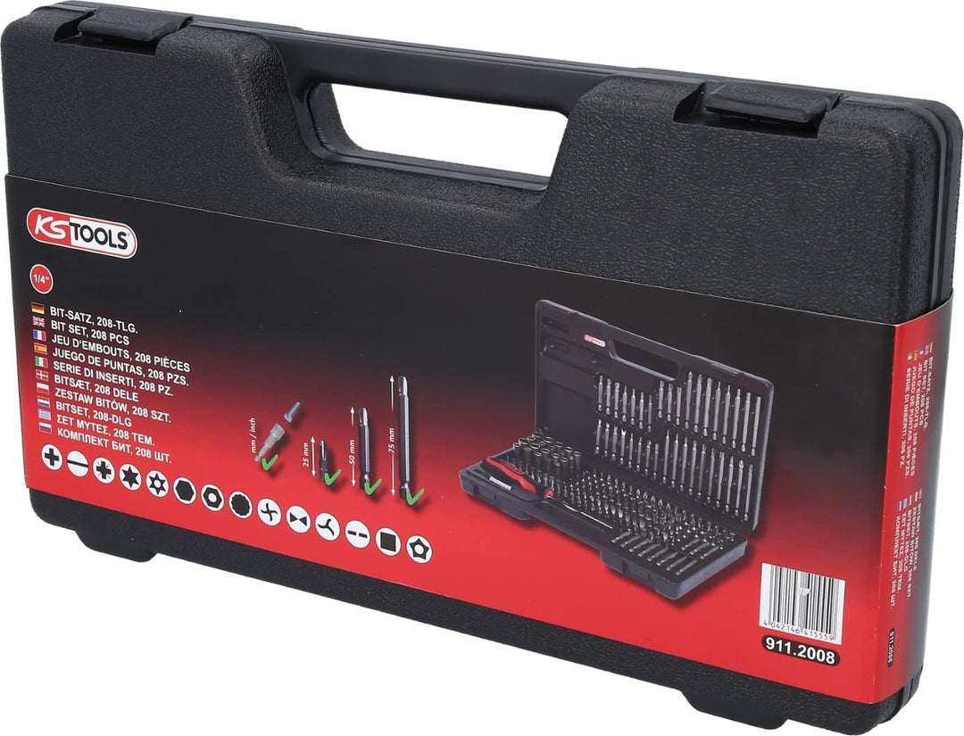 KS Tools 911.2008 1/4" Bit-Satz, 208-tlg
