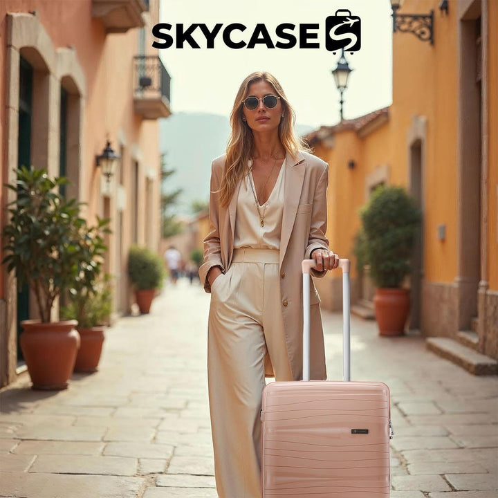 Travel One Koffer 68L – Hellrosa – Hartschalenkoffer mittelgross, 4 Rollen, Zahlenschloss, Polypropy
