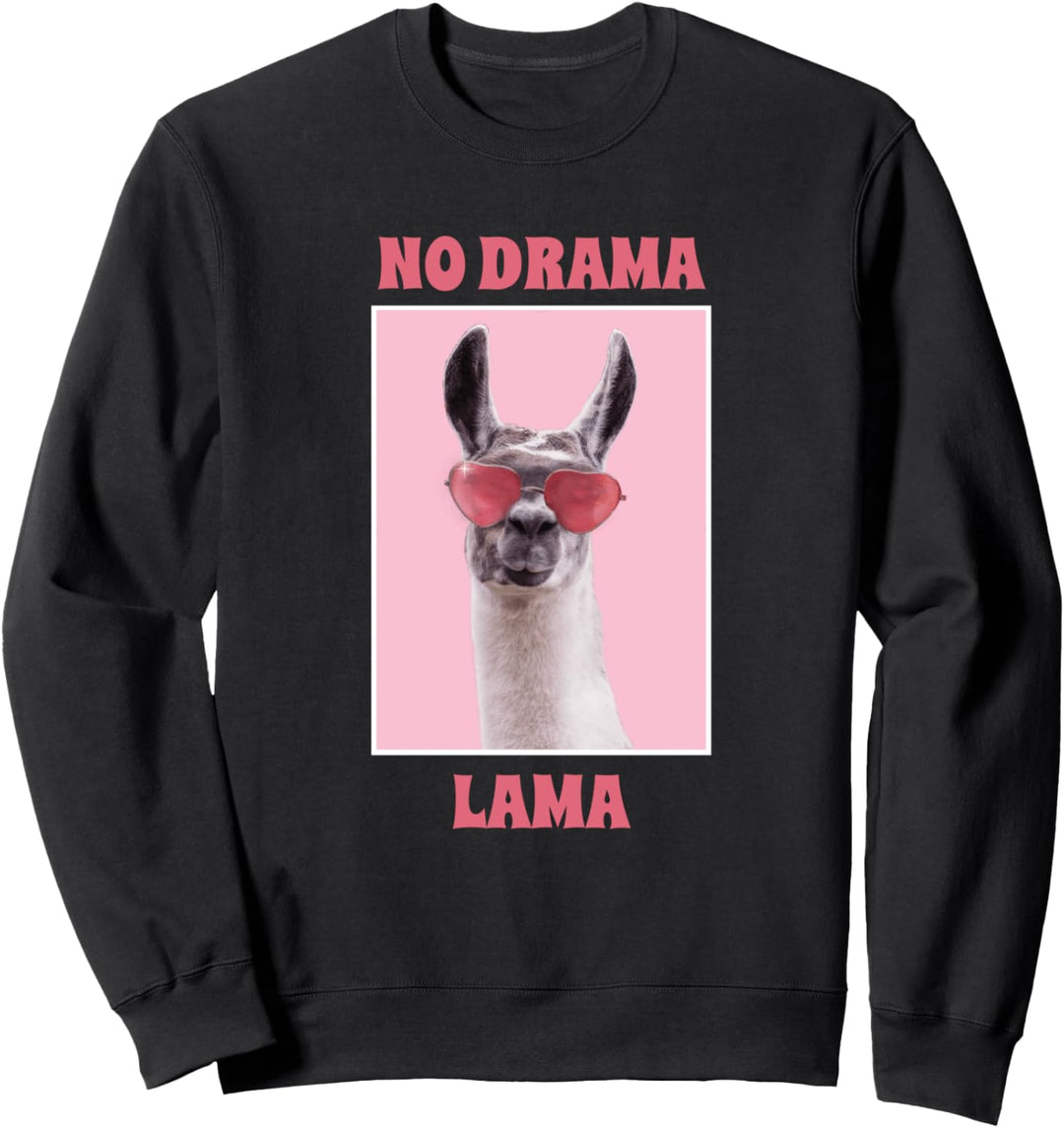 No Drama Lama cooles Lama mit Sonnenbrille witziges Sweatshirt