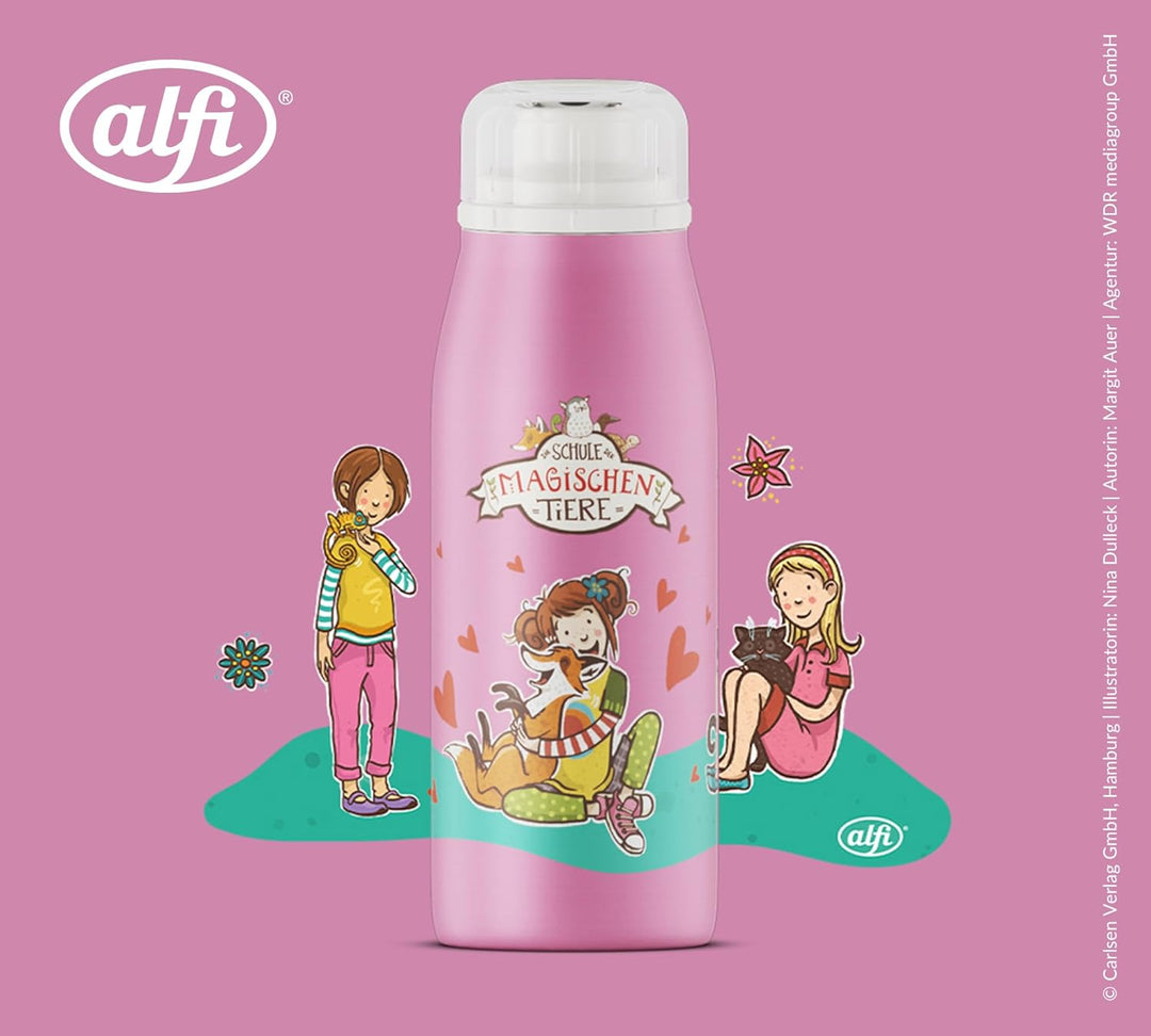 alfi KIDS ISO BOTTLE 350ml,Ida- Schule der Magischen Tiere, Isoliertrinkflasche Kinder Edelstahl, di