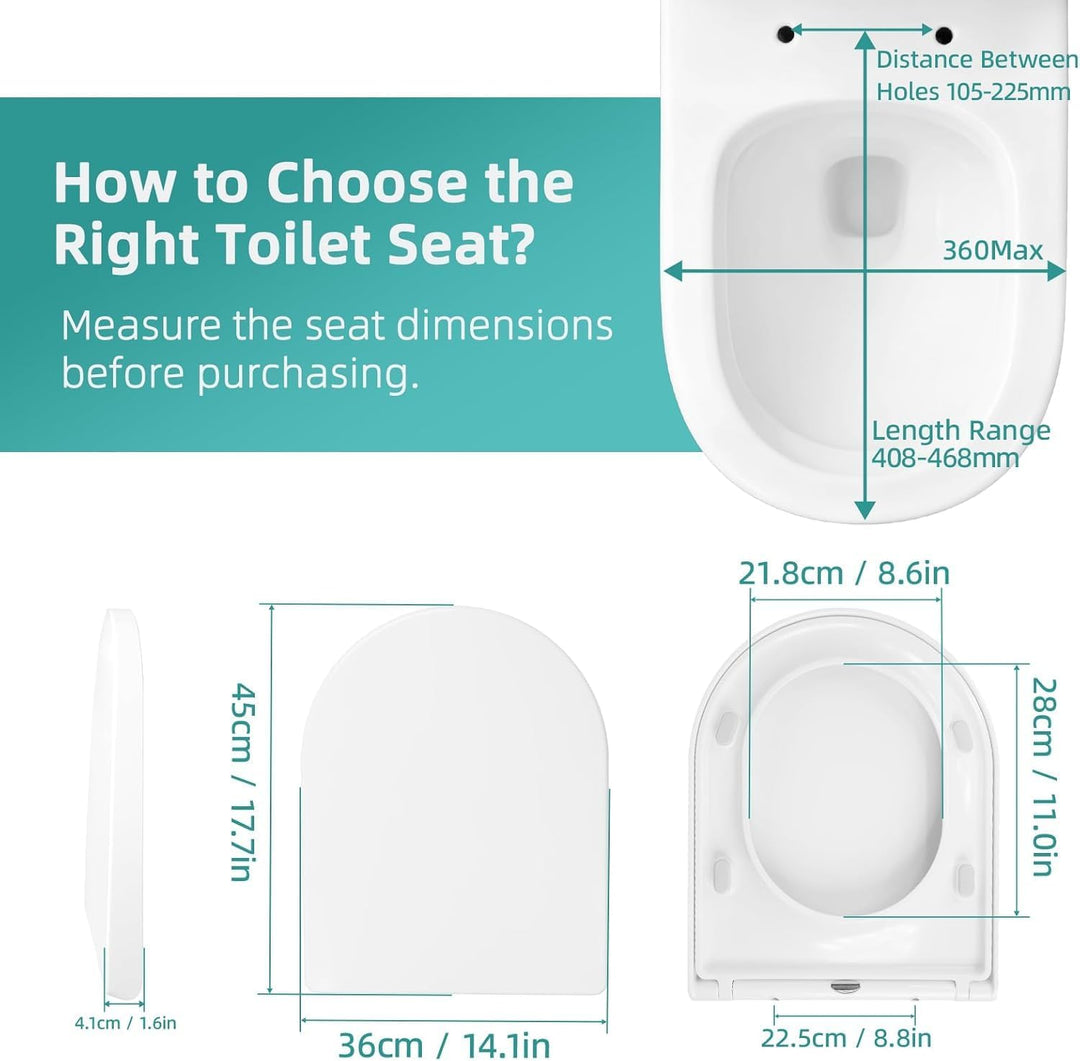 Toilettendeckel mit Absenkautomatik,Urea-Duroplast WC Sitz Quick-Release Funktion zur Einfachen Rein