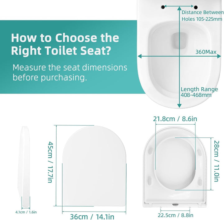 Toilettendeckel mit Absenkautomatik,Urea-Duroplast WC Sitz Quick-Release Funktion zur Einfachen Rein