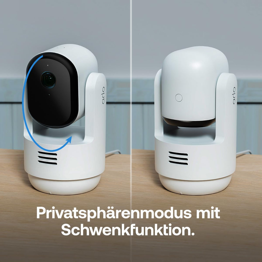 Arlo Rundum-Schutzpaket für Ihr Zuhause – 2X Indoor 3 PTZ 2K kabelgebundene Innen-Überwachungskamera