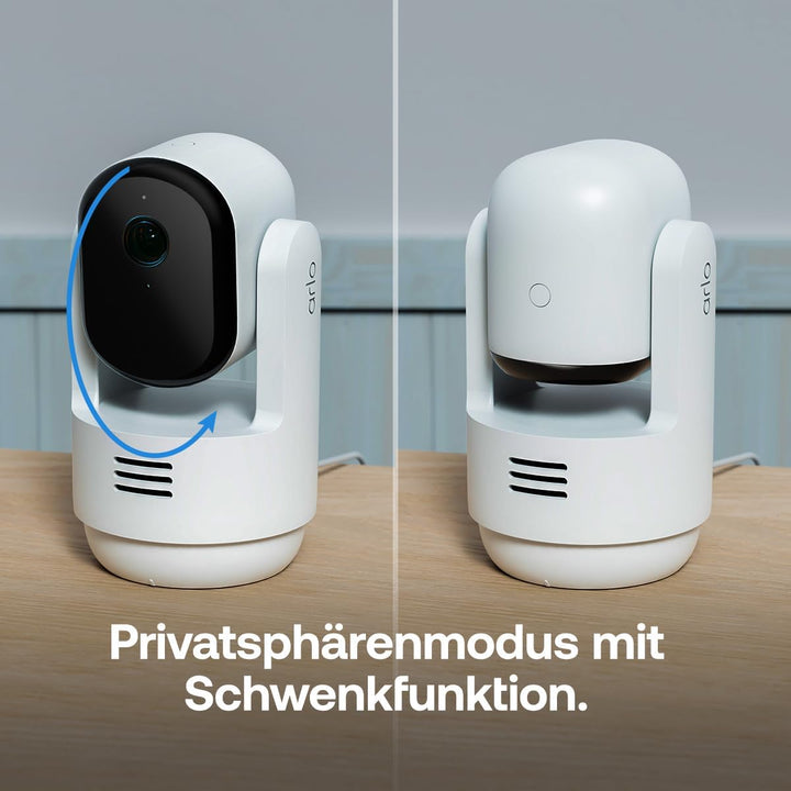 Arlo Rundum-Schutzpaket für Ihr Zuhause – 2X Indoor 3 PTZ 2K kabelgebundene Innen-Überwachungskamera