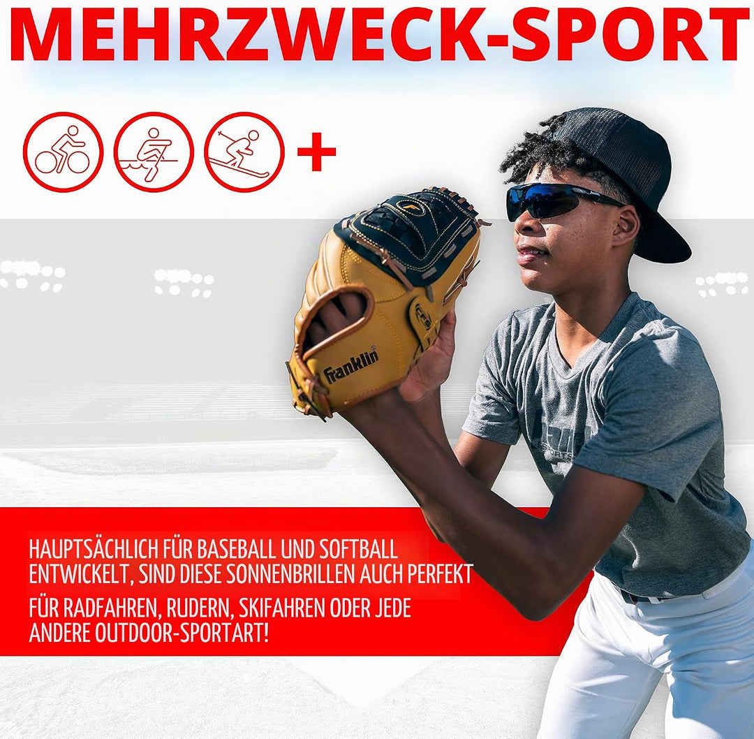 Franklin Sports MLB - Flip Up Baseball + Softball Sonnenbrille für Kinder + Erwachsene - Leichte Spo