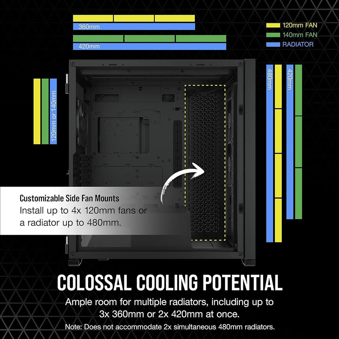 Corsair 7000D AIRFLOW Full-Tower-ATX-PC-Gehäuse (Frontverkleidung für Hohen Luftdurchsatz, Drei Inbe