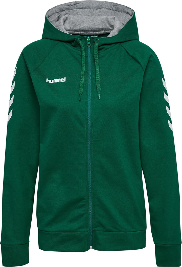 hummel Damen go Cotton Zip Hoodie Kapuzenpullover XS Evergreen, XS Evergreen