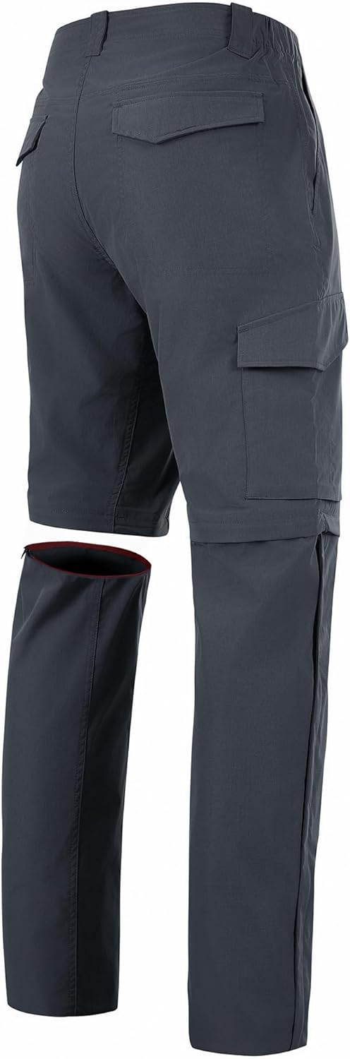 33,000ft Wanderhose Herren Zip Off Trekkinghose, Atmungsaktiv Abnehmbar Stretch Outdoorhose mit 6 Ta