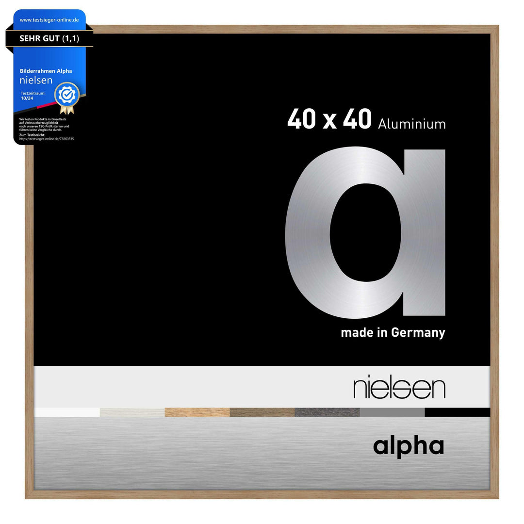 nielsen Aluminium Bilderrahmen Alpha, 40x40 cm, Eiche Eiche 40 x 40 cm, Eiche 40 x 40 cm