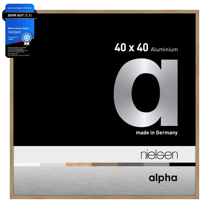 nielsen Aluminium Bilderrahmen Alpha, 40x40 cm, Eiche Eiche 40 x 40 cm, Eiche 40 x 40 cm