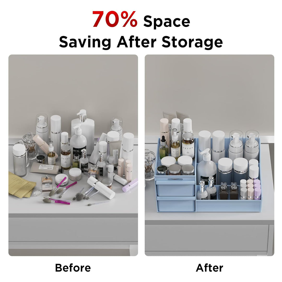 Make Up Kosmetik Organizer mit Schubladen, Makeup Organizer Aufbewahrung Kosmetikbox für Waschtische