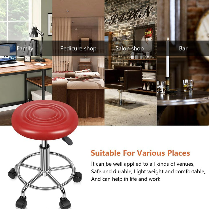 KKTONER Rollhocker mit Pedal (Rot), Rot