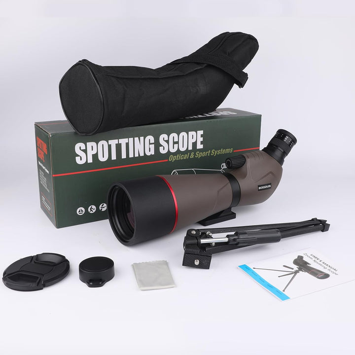 HD Spektiv Sportschützen mit Stativ- und Smartphone-Adapter, Zoom Bak4 Prism FMC Lens 45-Grad-abgewi