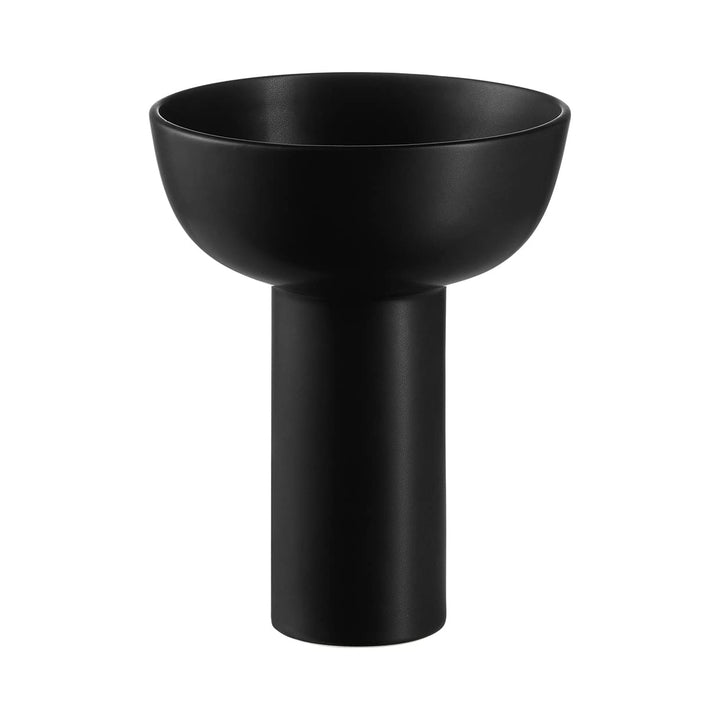 blomus Vase MIYABI | Blumenvase aus Steingut Schwarz | Dekovase Farbe Black | Grösse L | Ø17 x 21H c