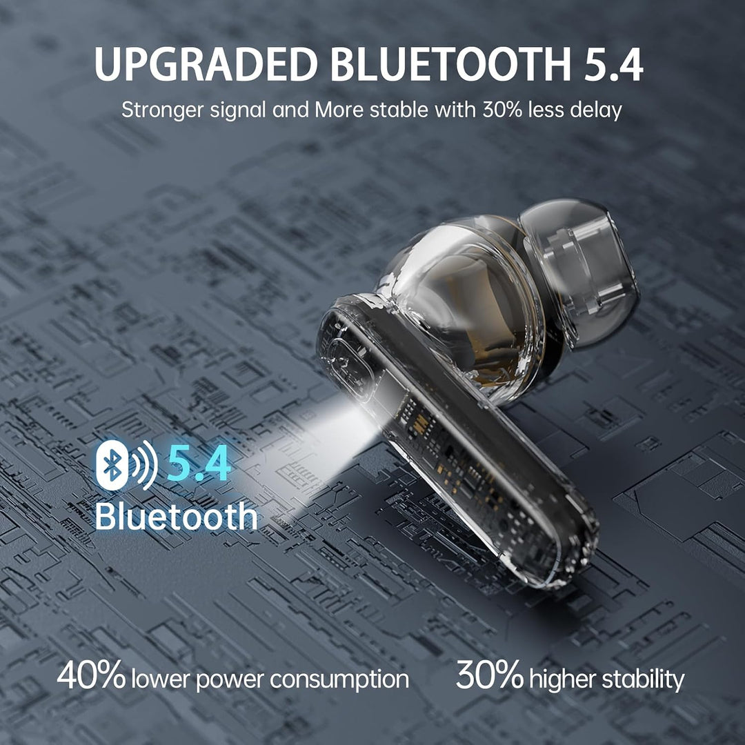 Bluetooth Kopfhörer, Kopfhörer Kabellos Bluetooth, Stereo-Bass 3.0 Ohrhörer | 4 ENC Noise Cancelling