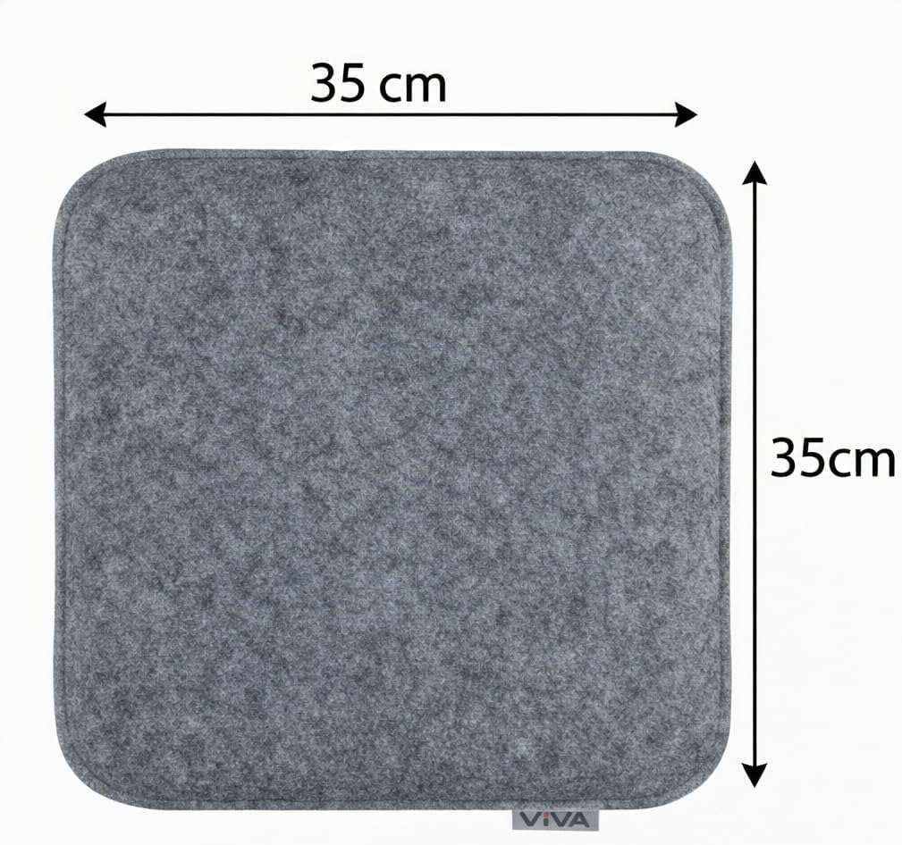 Brandsseller 8er Set Sitzkissen aus Filz 35x35x2 cm – Robuste Stuhlauflagen für innen und aussen, ec