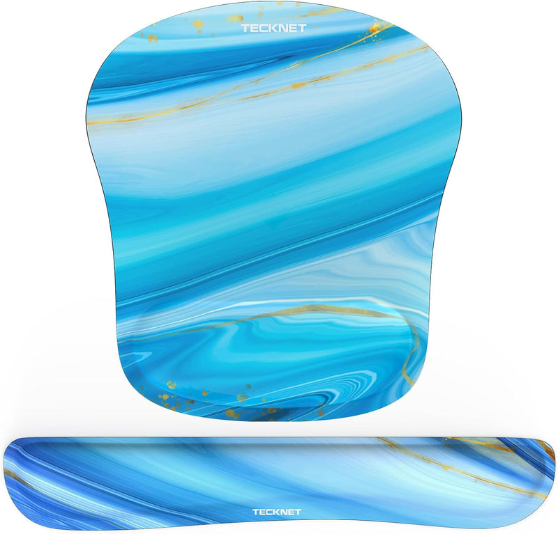 TECKNET Mauspad mit Handauflage, Gelkissen Mousepad und Ergonomische Memory Foam Tastatur Handgelenk