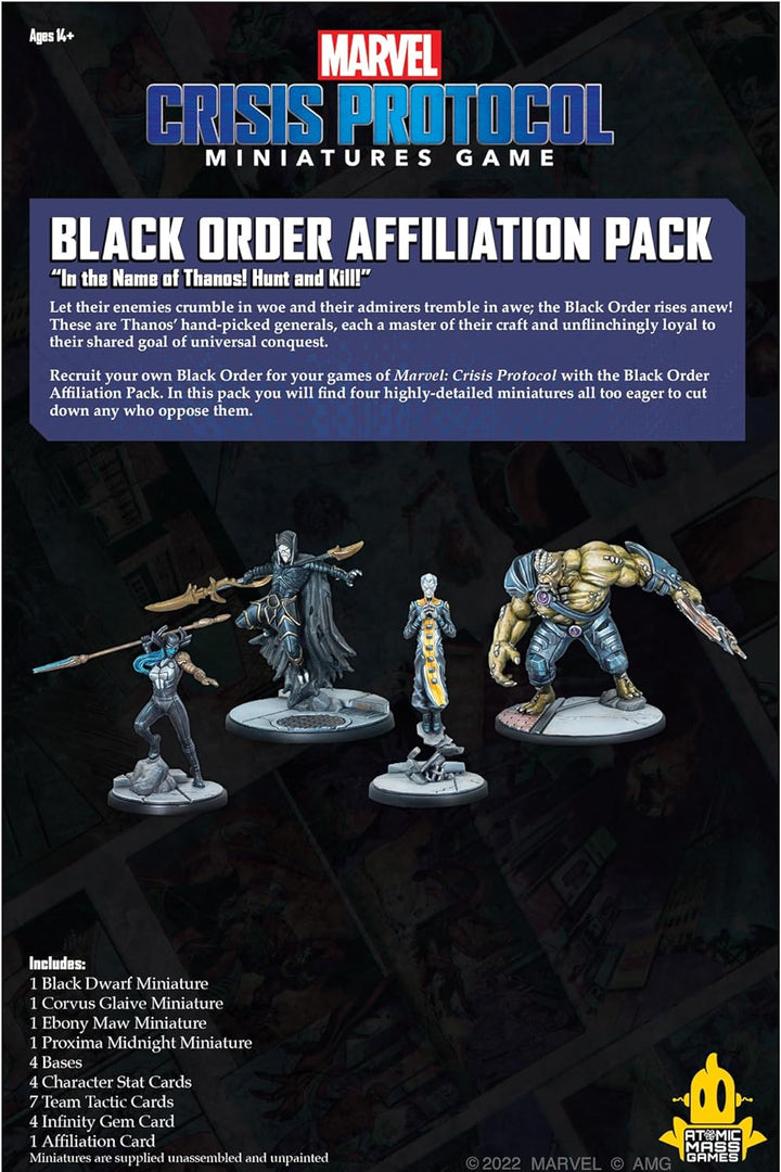 Atomic Mass Games | Black Order Squad Pack: Marvel Crisis Protocol | Miniaturspiel | Alter 14+ | 2 S