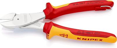 Knipex Kraft-Seitenschneider verchromt, isoliert mit Mehrkomponenten-Hüllen, VDE-geprüft; mit Befest