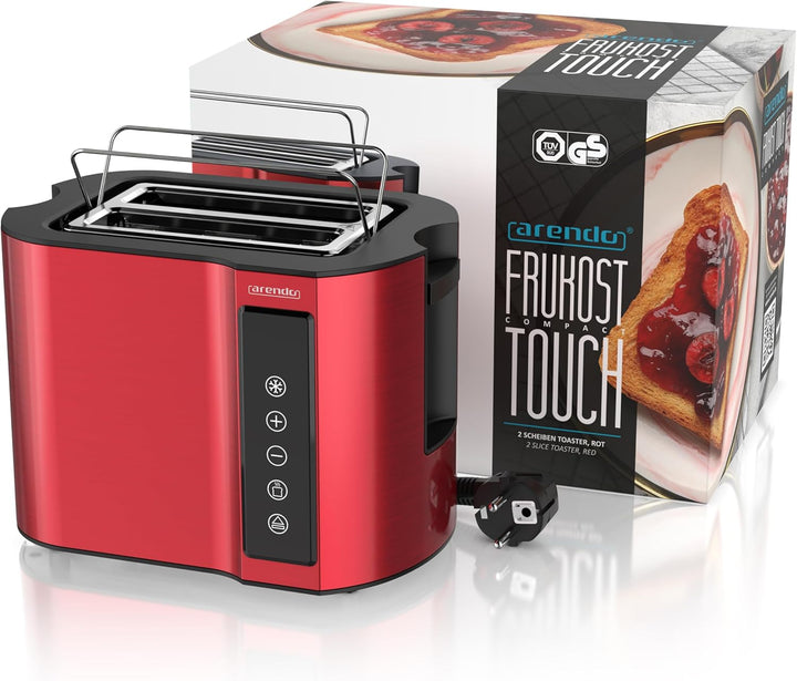 Arendo - Touch Toaster 2 Scheiben Edelstahl - Touchpanel - digital Display Restzeitanzeige - 800 W –