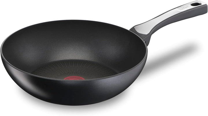 Tefal Unlimited On Wokpfanne 28 cm | G25919 | Kratzfeste Titanium 6X Antihaftversiegelung | THERMO-S