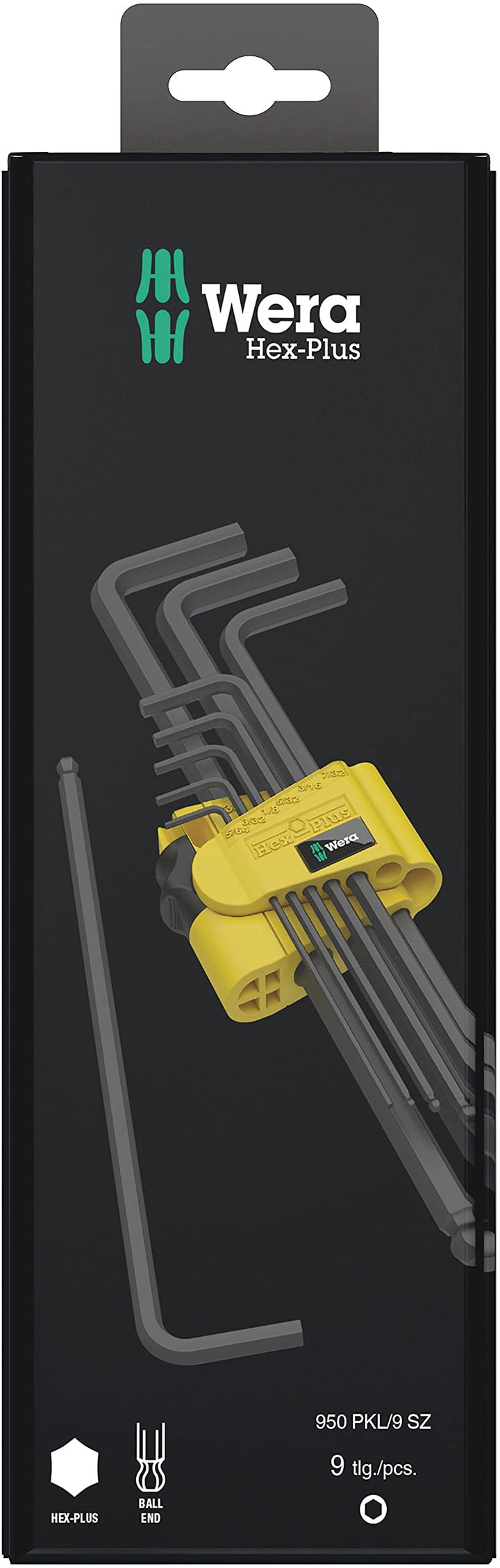 Wera 950 PKL/9 SZ N SB Winkelschlüsselsatz, zöllig, BlackLaser, 9-teilig, Wera 05133180001