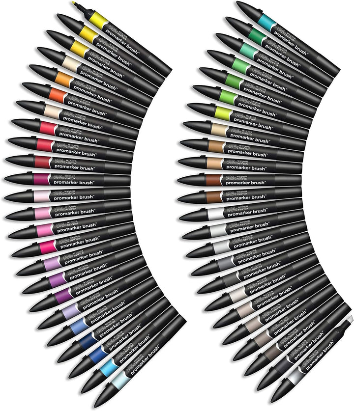 Winsor &amp; Newton 0290080 BrushMarker (für Zeichnungen, Kalligraphie, Design und Layouts, streifenfrei