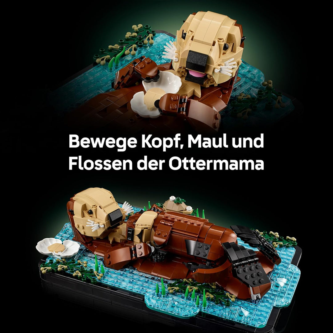 LEGO Ideas Schwimmende Otter - Modellbau für Erwachsene - 3D Puzzle mit Seeotter Figuren (Mutter & J
