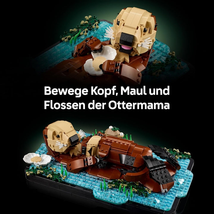 LEGO Ideas Schwimmende Otter - Modellbau für Erwachsene - 3D Puzzle mit Seeotter Figuren (Mutter & J