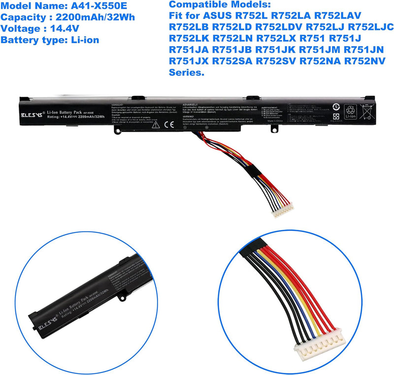 BLESYS R752L Laptop Akku für ASUS R752LD R752 R752LA R752LAV R752LB R752LDV R752LJ R752LJC R752LK R7