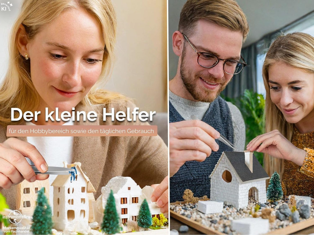 PREMIUM Pinzetten-Set Spitz-Pinzette Splitterpinzette Edelstahl + Aufbewahrungs-Etui