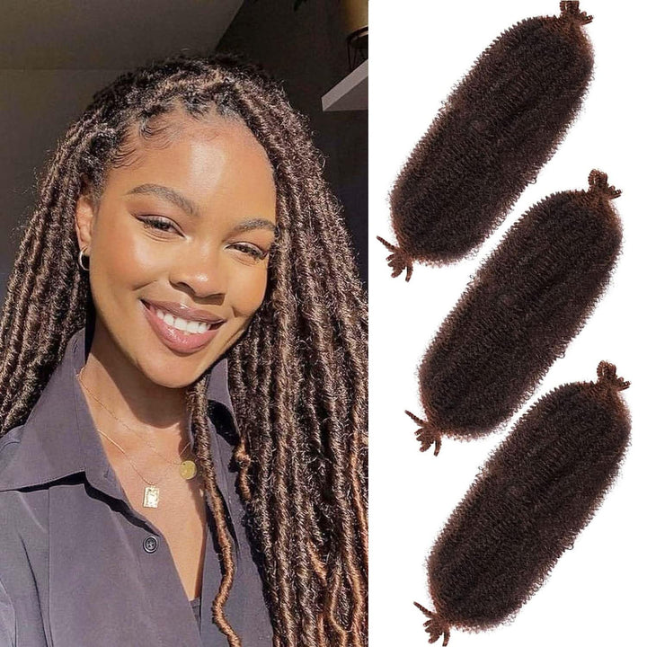 Xtrend 3er-Pack vorgetrennter afro-gedrehter Haarverlängerungen für natürliche Marley Twist Faux Dre