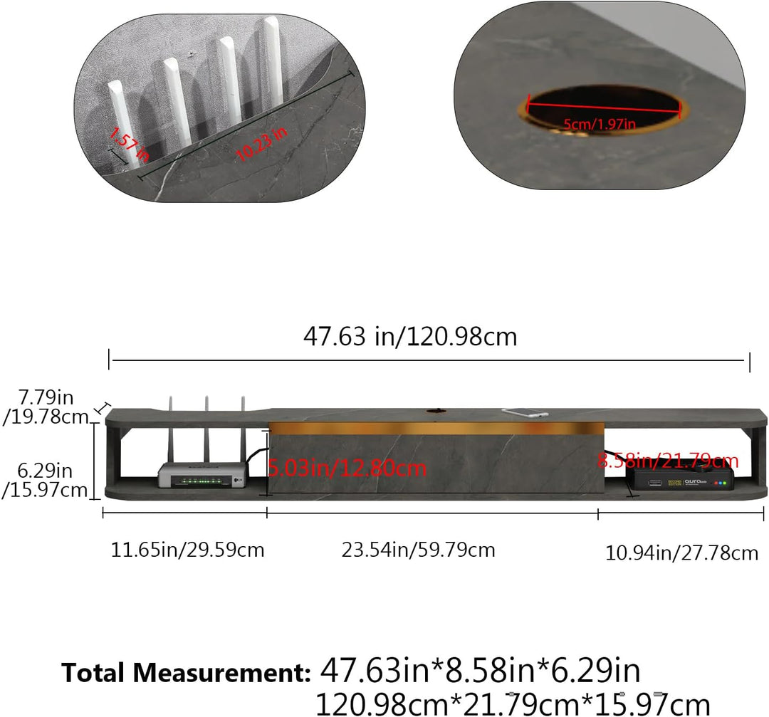Pmnianhua TV Lowboard Hängend, TV Schrank Hängend, Wand befestigter schwimmender TV-Ständer Unterhal