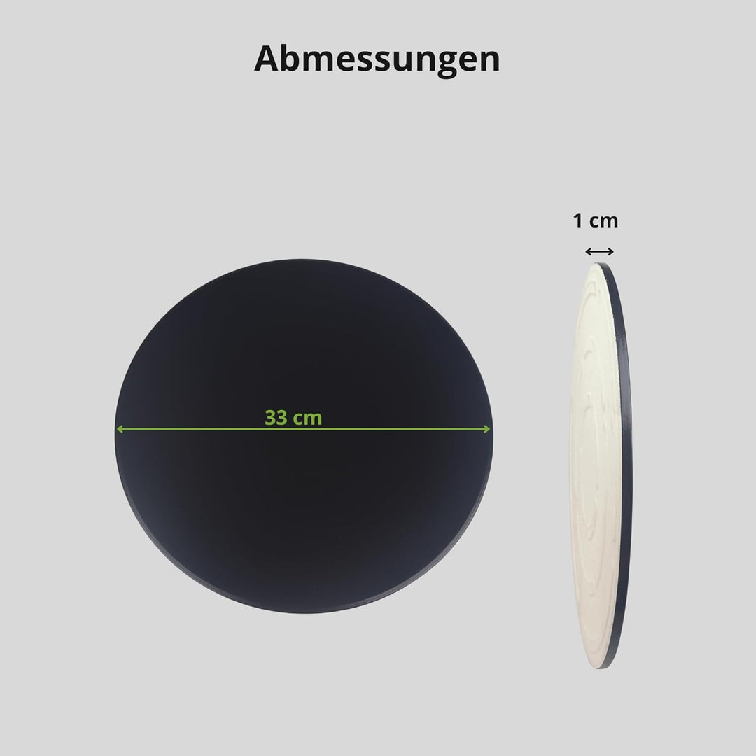 HeRo24 Pizzastein 33 cm aus Cordierit – schwarz glasiert – hitzebeständiger Backstein für Pizza, Fla
