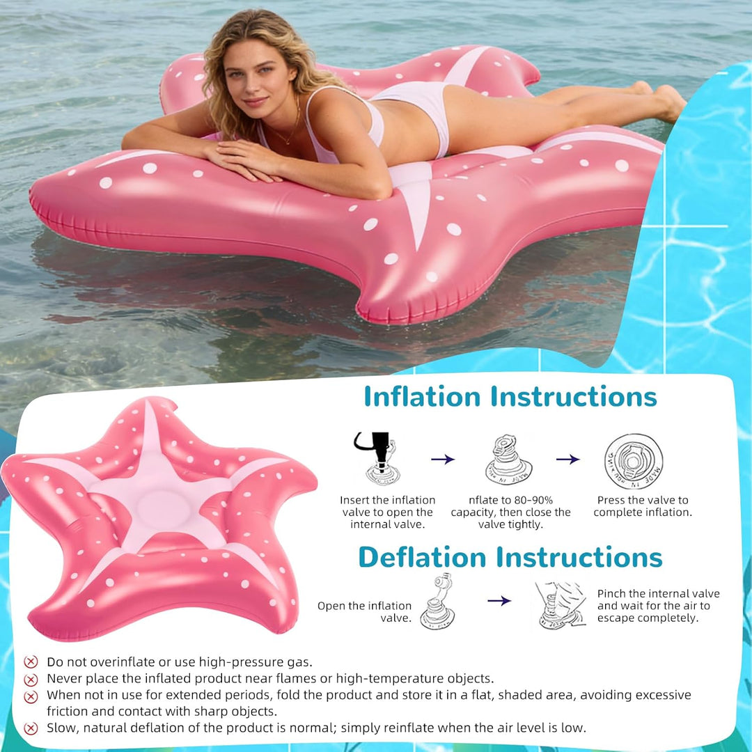 Luftmatratze Seestern 150cm, Pool Hängematte und Schwimmliege für Erwachsene, Wasser Spielzeug und S
