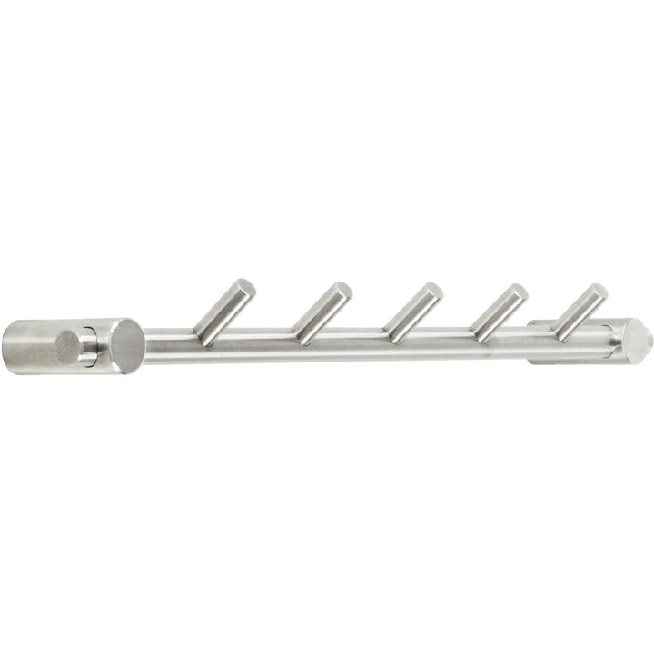 SIRO 2312-320N1V1S Garderobenleiste Coat mit 5 schrägen Haken, Breite 320 mm, Edelstahl gebürstet, 2