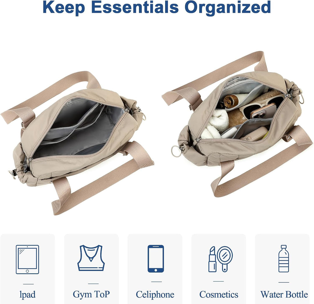 LEDAOU Mini Sporttasche für Damen, Kleiner gepolsterter Turnbeutel mit Nassfach und Münztasche, Leic
