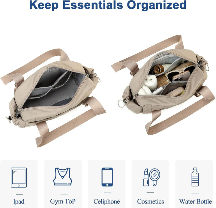 LEDAOU Mini Sporttasche für Damen, Kleiner gepolsterter Turnbeutel mit Nassfach und Münztasche, Leic