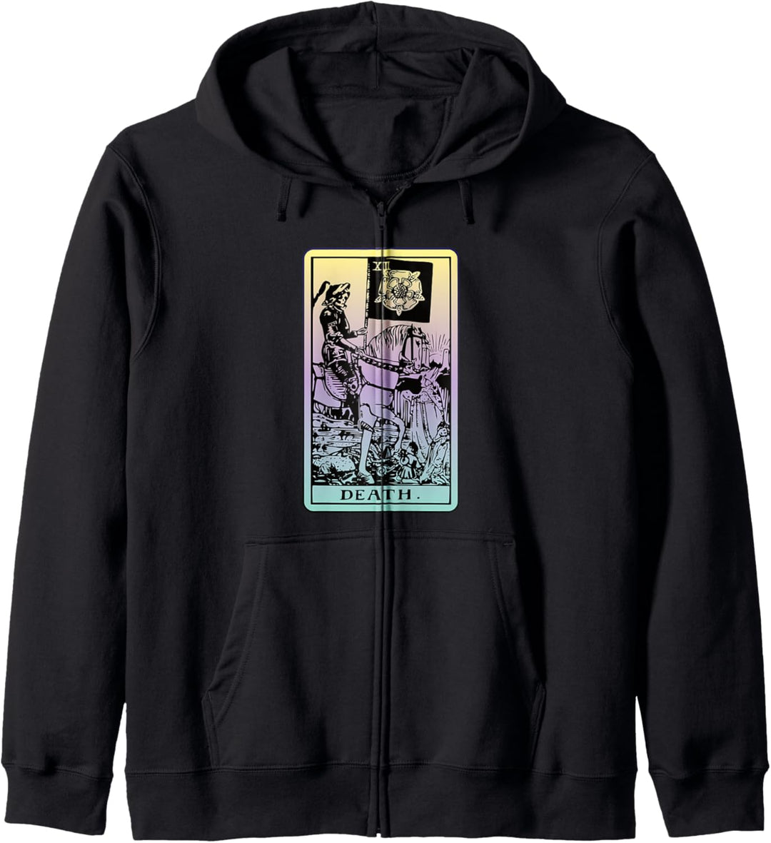 Tod Death Tarot-Karte Hexe Wahrsagerin Pastel Goth Arcana Kapuzenjacke