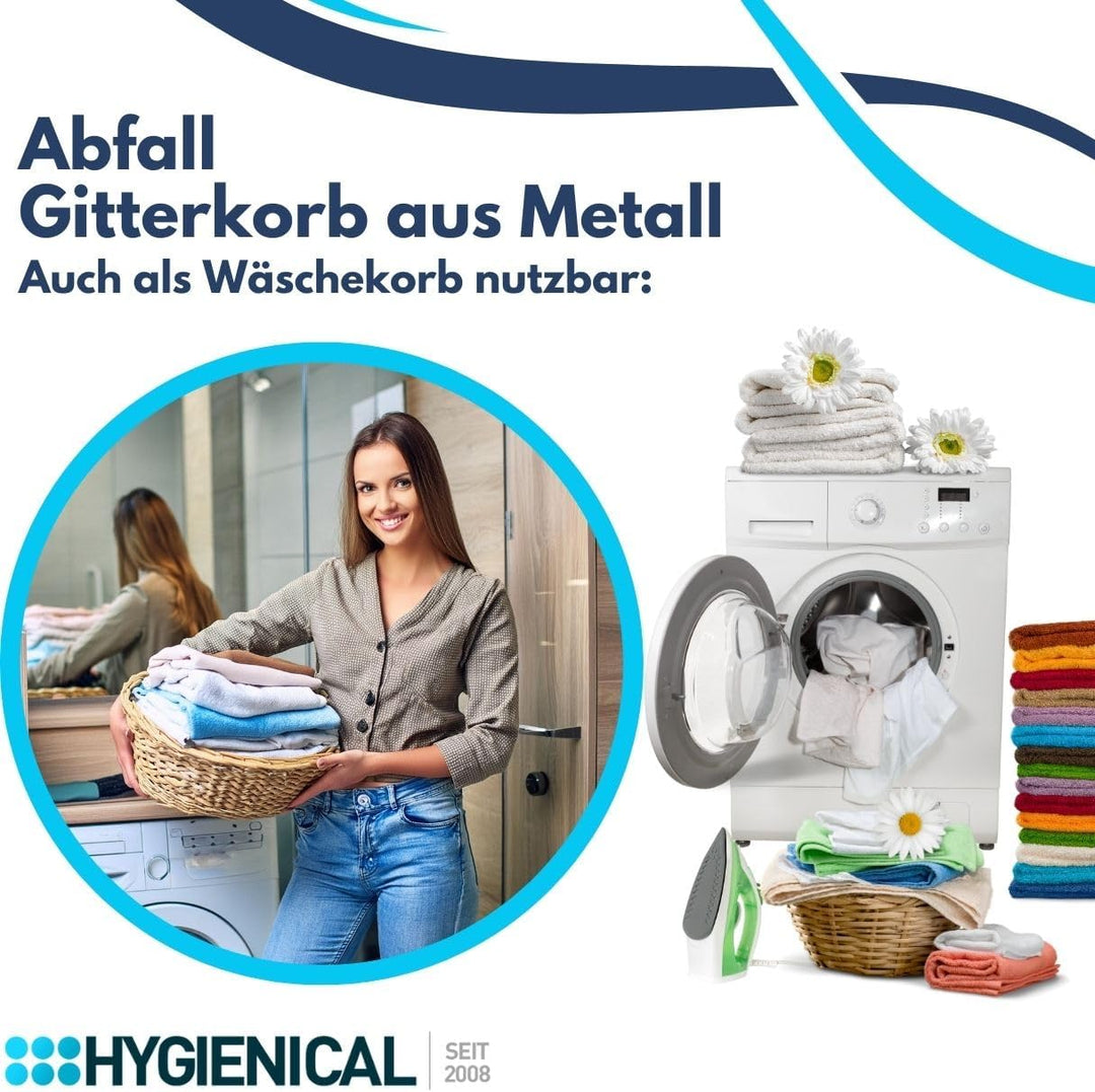 Metallgitterkorb für Müllbeutel, Gitterkorb aus Drahtgeflecht, Wäschekorb, Drahtgitterkorb für Abfal