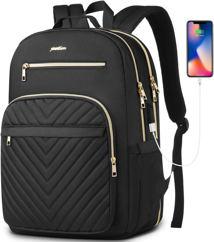 YAMTION Rucksack Damen,Schulrucksack Mädchen Teenager Schultasche Frauen 17.3 Zoll Laptop Rucksack m
