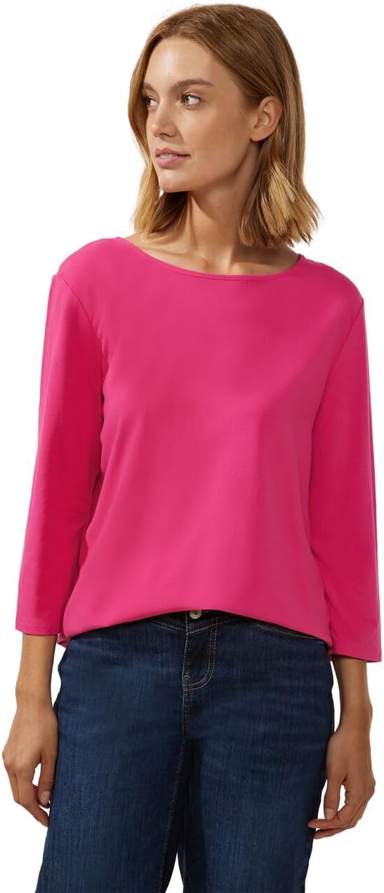 Street ONE Damen T-Shirt 3/4 Arm 40 Coral Blossom, 40 Coral Blossom
