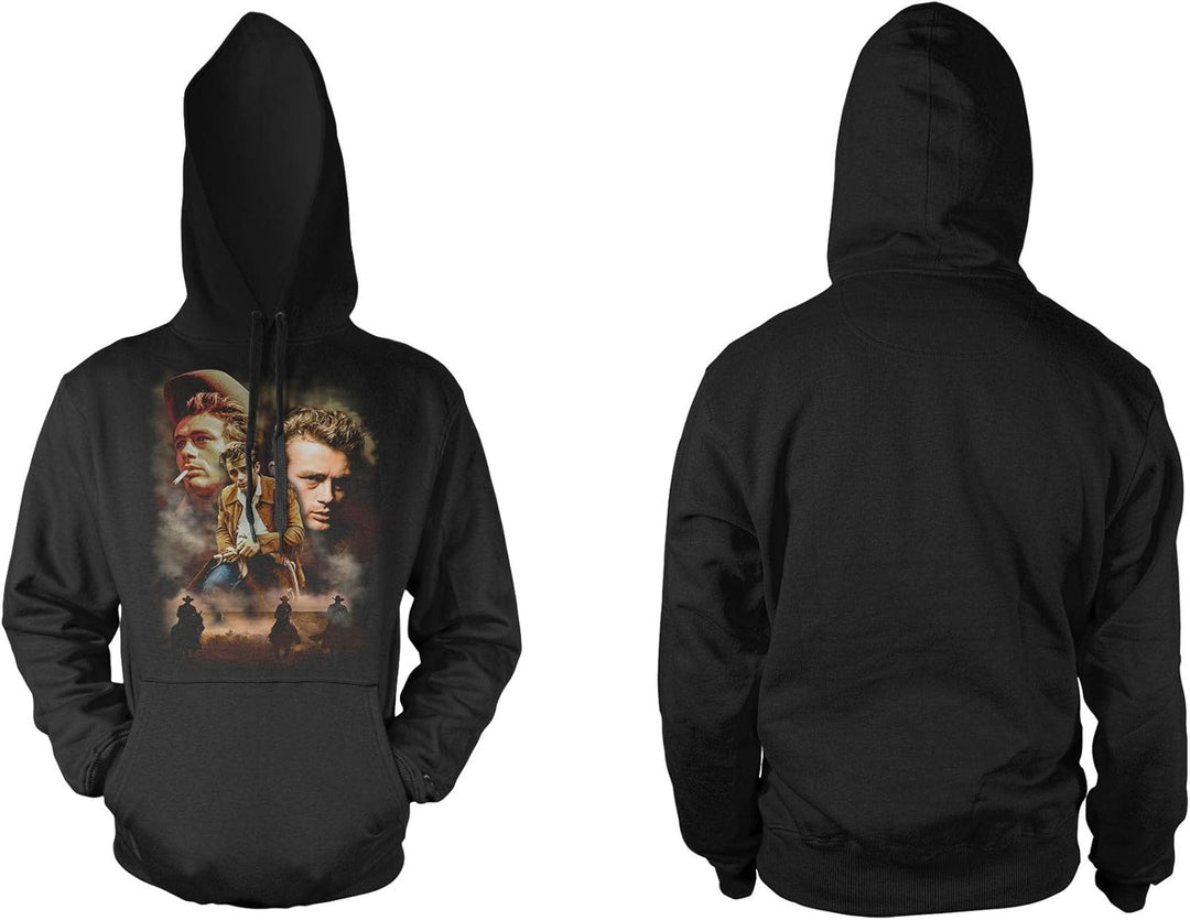 James Dean Männer und Herren Kapuzenpullover | Vintage Rockabilly Retro Kult, Schwarz Druck:bunt