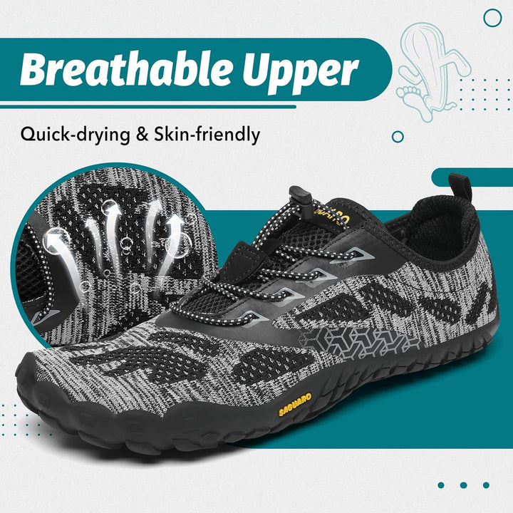 SAGUARO Unisex Barfussschuhe Outdoor Zehenschuhe mit Breite Zehenbox & Zero-Drop Sohle Gr.36-48 36 E